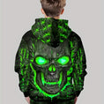 Load image into Gallery viewer, Boy's Spooky Skull Graphic Hooded Sweatshirt - Size 9|10 Years