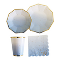 Load image into Gallery viewer, Blue Ombre with Gold Foil Dots Tableware Set