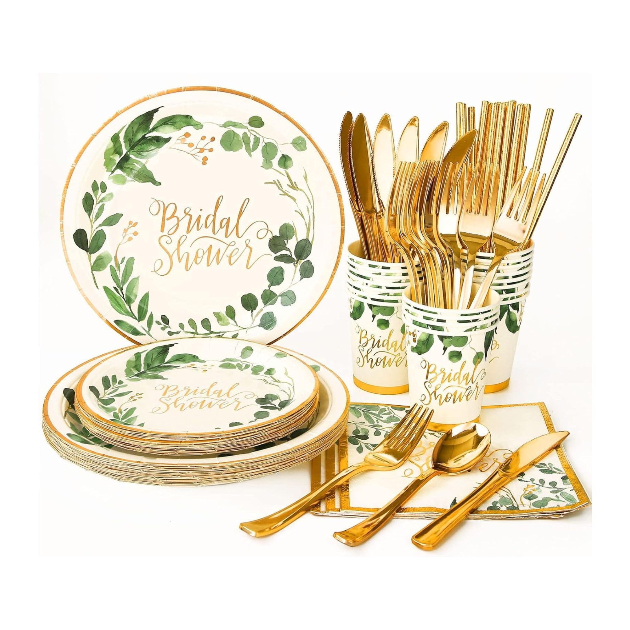 Gold Bridal Shower Decorations Tableware Set – Ribbontique