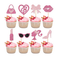 Load image into Gallery viewer, Barbie Theme Cup Cake Toppers Set