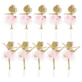 Load image into Gallery viewer, Gold Glitter Ballerina Cupcake Toppers Set