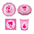 Load image into Gallery viewer, Hot Pink Girl Party Tableware Set