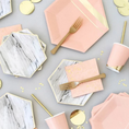 Load image into Gallery viewer, Pastel Pink Marble & Gold Foil Tableware Set