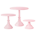 Load image into Gallery viewer, Theme Pink Round Metal Cake Stands Set