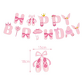 Load image into Gallery viewer, Pink Ballerina Theme Birthday Banner