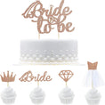 Load image into Gallery viewer, Rose Gold Pink Glitter Bride to Be Cupcake Toppers