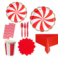 Load image into Gallery viewer, Red Swirl Tableware Set