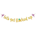 Load image into Gallery viewer, Let's Get Flocked Up Gold Glitter Banner