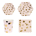 Load image into Gallery viewer, Rose Gold Foil Terrazzo Tableware Set