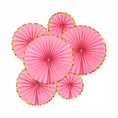 Load image into Gallery viewer, Pink Hanging Paper Fans Decoration Kit