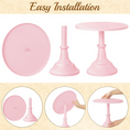 Load image into Gallery viewer, Theme Pink Round Metal Cake Stands Set