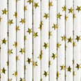 Load image into Gallery viewer, Golden Shimmer Paper Straws Set