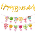 Load image into Gallery viewer, Gold Happy Birthday Lollipop Garland
