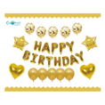 Load image into Gallery viewer, Happy Birthday Balloons Banner Set (Gold)