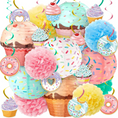 Load image into Gallery viewer, Candy Land Theme Hanging Paper Decorations Set