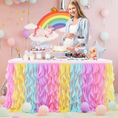 Load image into Gallery viewer, Candy Land Theme Rainbow Tulle Curly Willow Table Skirt