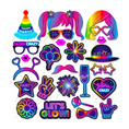 Load image into Gallery viewer, Glow in the Dark Neon Themed Photo Booth Props Set