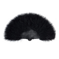 Load image into Gallery viewer, Vintage Black Feather Folding Fan Flapper