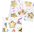 Load image into Gallery viewer, Metallic Gold Star Plates Set