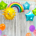 Load image into Gallery viewer, Smiley Rainbow Foil Balloons Set