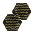 Load image into Gallery viewer, Black with Gold Theme Party Hexagon Plates Set