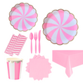 Load image into Gallery viewer, Pink Swirl Tableware Set