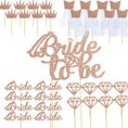 Load image into Gallery viewer, Rose Gold Pink Glitter Bride to Be Cupcake Toppers
