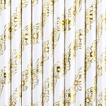 Load image into Gallery viewer, Golden Flower Ivory Paper Straws Set