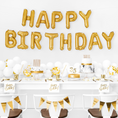 Load image into Gallery viewer, Gold Happy Birthday Foil Balloon Banner