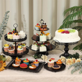 Load image into Gallery viewer, Gold and Black Metal Cake Stands Set