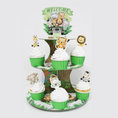 Load image into Gallery viewer, 3-Tier Jungle Animals Cupcake Stand