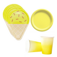 Load image into Gallery viewer, Ice Cream Theme Birthday Party Tableware Set (Yellow)