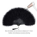 Load image into Gallery viewer, Vintage Black Feather Folding Fan Flapper