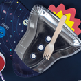 Load image into Gallery viewer, Silver & Blue Rocket Ship Paper Plates Set