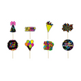 Load image into Gallery viewer, Neon Birthday Party Cupcake Toppers Set