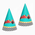 Load image into Gallery viewer, Vintage Race Car Party Hats Set
