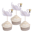 Load image into Gallery viewer, Swan Theme Cupcake Toppers Set