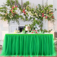 Load image into Gallery viewer, Green Tulle Table Cover