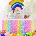 Load image into Gallery viewer, Candy Land Theme Rainbow Tulle Curly Willow Table Skirt