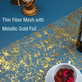 Load image into Gallery viewer, Glittery Gold Metallic Foil Mesh Table Runner Roll