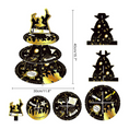 Load image into Gallery viewer, Graduation 3-Tier Black Gold Round Cupcake Stand