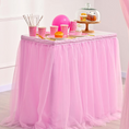 Load image into Gallery viewer, Ballerina Pink Tulle Table Skirts with LED Lights
