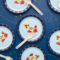 Load image into Gallery viewer, Airplane Round Paper Plates Set