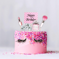 Load image into Gallery viewer, Glitter Makeup Cupcake Toppers Set