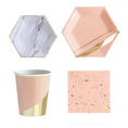 Load image into Gallery viewer, Pastel Pink Marble & Gold Foil Tableware Set
