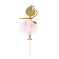 Load image into Gallery viewer, Gold Glitter Ballerina Cupcake Toppers Set