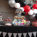 Load image into Gallery viewer, 3-Tier Racing Car Theme Round Cardboard Cupcake Stand
