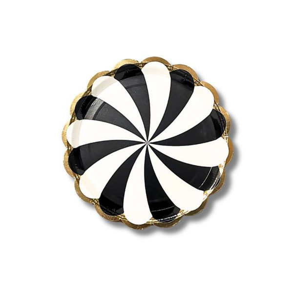 Black Swirl 7 Inch Paper Plates Set