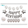 Load image into Gallery viewer, Happy Birthday Balloons Banner Set (Silver)