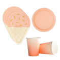 Load image into Gallery viewer, Ice Cream Theme Birthday Party Tableware Set (Orange)